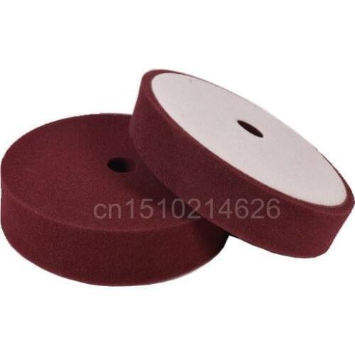 190mm Adhesive Flat Sponge Buffing Pad Polishing Pad Kit Car Polisher with Velcro Maroon Green Orange Black