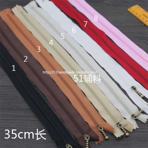 Package Accessories 35 Cm Nylon Plastic Zipper with Bronze Water Dripping Head