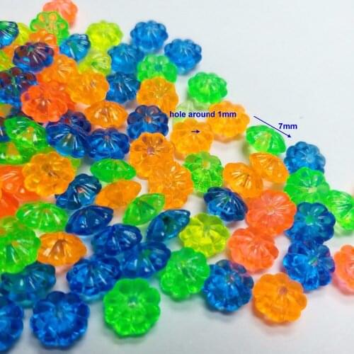 Wholesale 100 PCS bulk flower shape multi color colorful Charms Loose FT011 7mm Pony Beads for girl school science home crafts