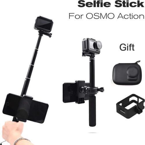 Startrc Osmo action 94cm Selfie Stick Telescopic rod with smartphone holder ABS frame shell mini bag Accessories for DJI