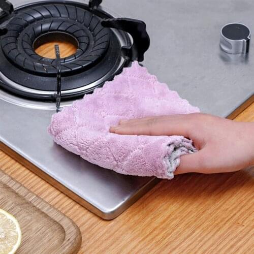 Double Colors Rag Dish Cloth Water Absorption Thickening Pot Washing Towel Table Home Kitchen Dishcloth