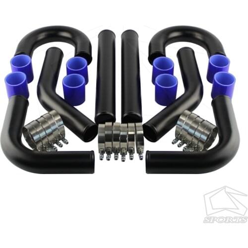 UNIVERSAL 2" 51MM TURBO BOOST INTERCOOLER PIPE KIT 8 PCS Aluminum PIPING