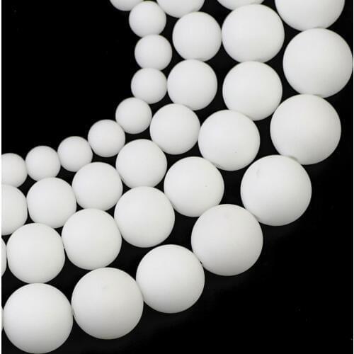 YHBZRET Natural Stone White Matte Porcelain Spacer Loose Beads For Jewelry making 6/8/10/12MM DIY Bracelet necklace Accessories
