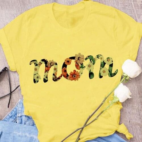 2021 New Female T-shirt Mama Letter Flower Print Graphic Lady T-shirt Fashion Summer Harajuku Tshirt Women Cute T Shirt Tops Y2k