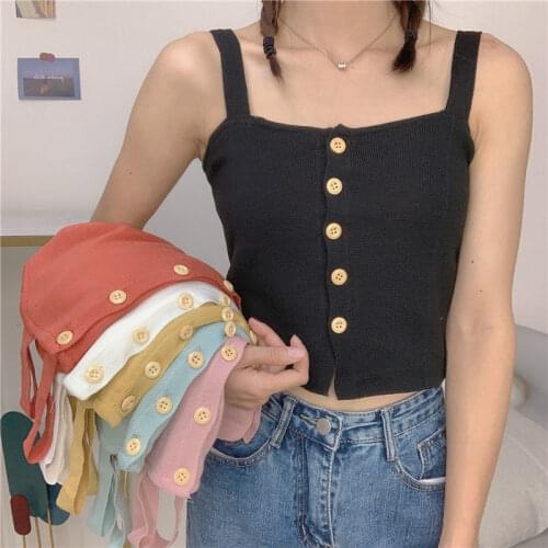 Women Corset Tops Winter Thick Short Camisole Womens Single-Breasted Vest Tank Camis Crop Top For Women