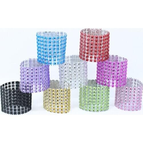10Pcs Napkin Ring Rhinestone Bows Holder Chairs Buckles Banquet Table Accessories Handmade Home Decor Wedding Event Decoration