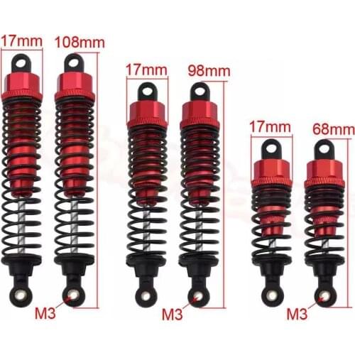 Overall Length 68mm 98mm 108mm 2PCS Shock Absorber For 1/10 RC Car On-Road Monster Truck Off Road Buggy