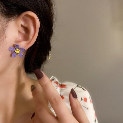 2021 New Trendy 925 Silver Needle Flower Earrings For Women Cute Temperament Holiday Party Earings Jewelry Accessories Gift