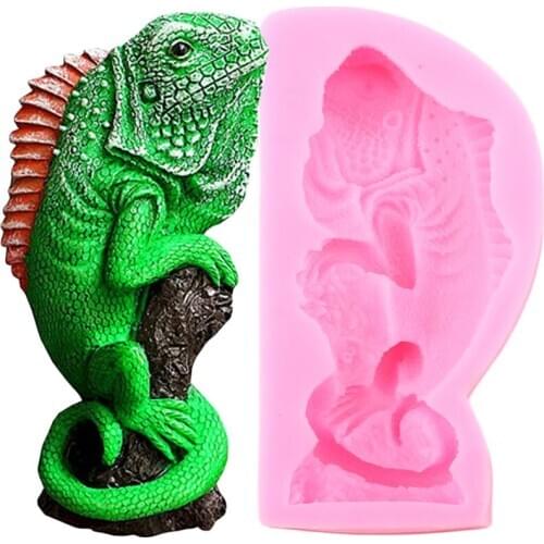 3D Gecko Lizard Silicone Molds Sugarcraft Chocolate Fondant Mould Cake Decorating Tools Soap Resin Clay Candy Moulds