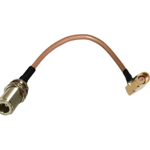 5pcs N Female O-ring Waterproof Nut to SMA Male Right Angle Connector RF Coaxial Coax Cable