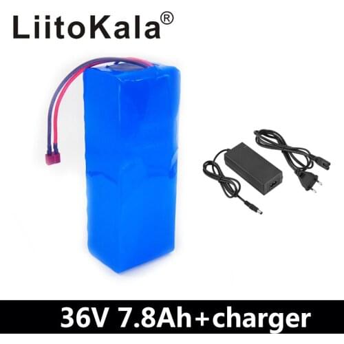 LiitoKala 36V 7.8Ah 10S3P 18650 Rechargeable battery pack ,modified Bicycles,electric vehicle 36V Protection PCB+2A Charger