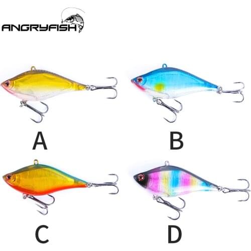 Angryfish 1pcs 14.5g/6.5cm hard lure sinking pencil VIB Lure Ice fishing Minnow Fishing lure with treble hook With 3D Eyes