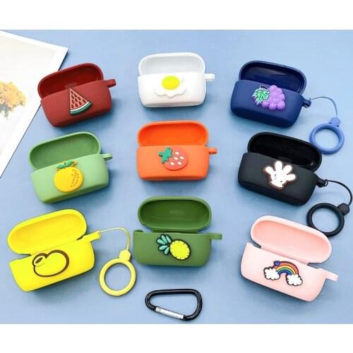 Cute Fruit Headphone Case With Finger Strap for Jabra Elite 75T Case Wireless Bluetooth Earphone Case Charging Box Headset Bag