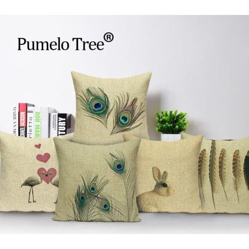 Feather peacock pillow cover decorative pillows 2018 New cushion cover flamingo birds decorative cushion covers throw pillows