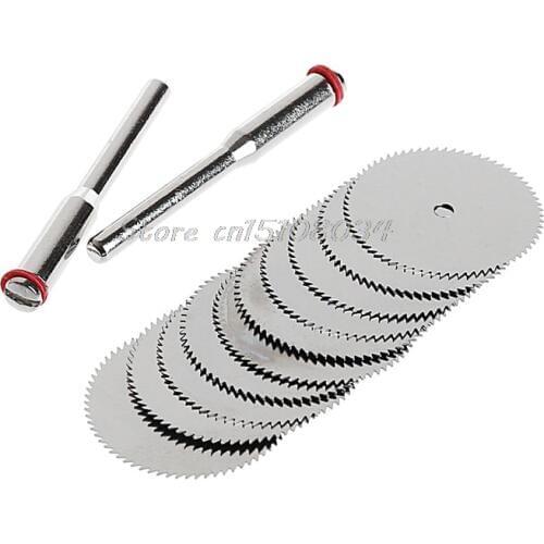 10 x 22mm Wood Saw Blade Disc + 2 x Rod Dremel Rotary Cutting Tool S08 Wholesale&DropShip