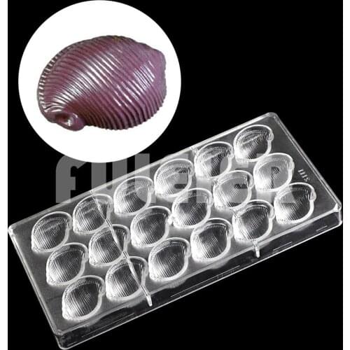 Conch Shell Marine Life Polycarbonate Chocolate Mold Sweets Belgium Baking Candy Mould Trays Bakeware Confectionery Tool