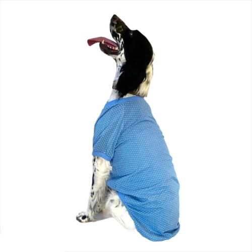 Seagull Printed Blue Dog T-Shirt, T-Shirt for Medium and Large Breeds, Dog Fashion, dog Dress, Dog Clothes, Pet Clothes