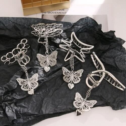 IFMIA 2020 Wedding New Bridal Korea Vintage Butterfly Love Pendant Hairpin For Women Girls Party Accessories Engagement Jewelry