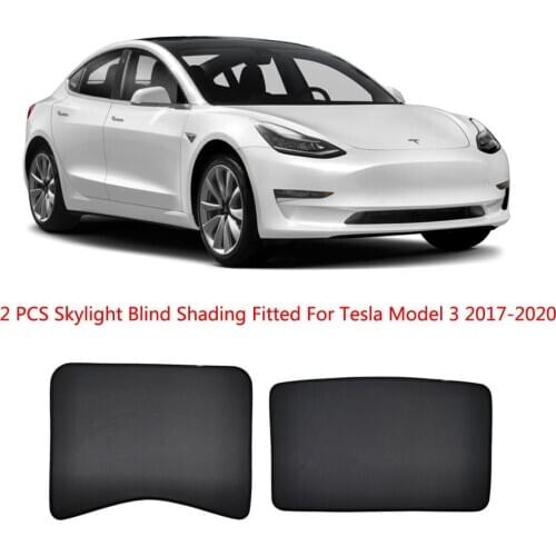 2 PCS Skylight Blind Shading Sun Shade UV Protection Ray Blocking Mesh Visor Fit For Tesla Model 3 2017-2020