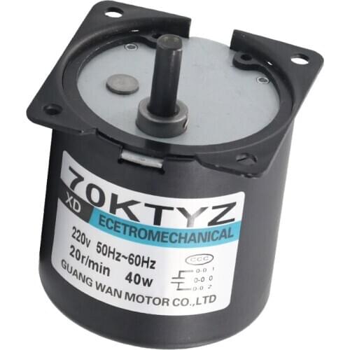 JFBL Hot 220V AC 40W Low Speed Geared Motor 70KTYZ Permanent net Synchronous Motor Adjustable Direction High Torque Low Noise
