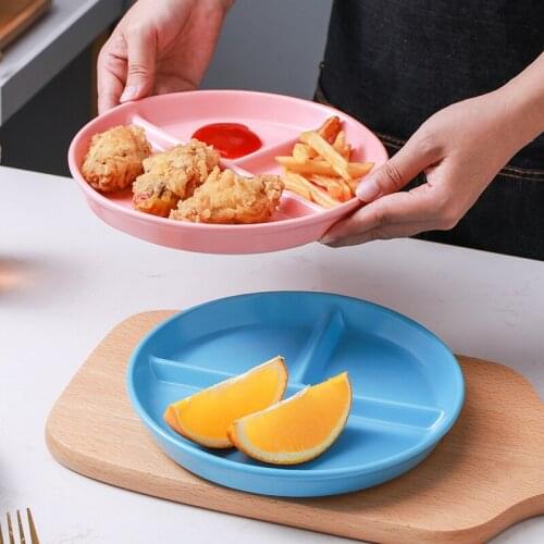 For One Person Ceramic Grid Plate Snack Internet Celebrity Ins Childrens Baby Onion Ginger Garlic Multi-part Tray