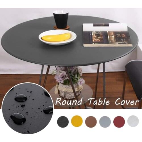 1PCS Outdoor Indoor Round Table Cover Waterproof Polyester Oil Resistant Tablecloth Home Dining Table Flexible Table Cloth