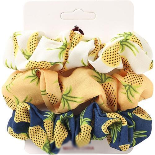 3PC Fashion Chiffon Scrunchie Hairband Headband Elastic Hair Bands Sweet Elegant Women Girls Hair Accessories Ponytail Ring