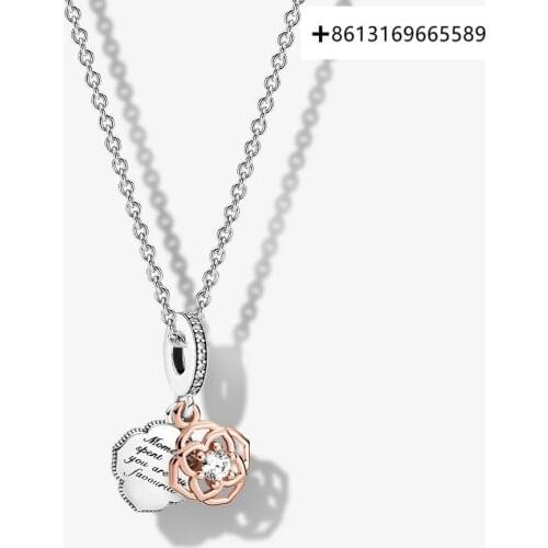 Fashion classic hot style 925 sterling silver two-color heart-shaped necklace for men and women