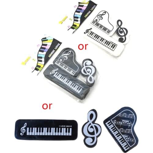 2020 New 3pcs/set Musical Piano Notes Rubber Pencil Eraser School Student Korean Stationery Correction Supplies For Kids Gifts