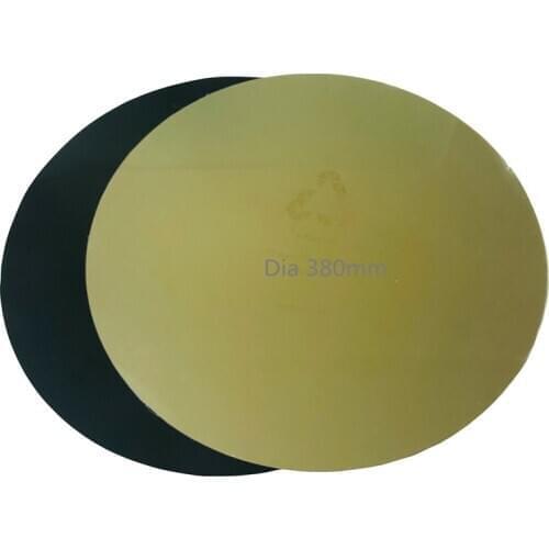 FLEXBED New Round Dia 380mm Spring Steel sheet Heat Bed applied PEI Build Plate with Base for Delta Predator 3D Printer