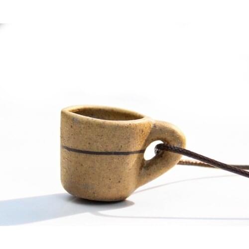 Relaxation Personality Ceramic Pendant Coffee Cup Charm Necklace Girl Lady Man Travel Weekend Lover Couple Jewelry Friend Gift
