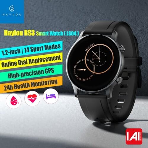 Haylou RS3 LS04 Smart Watch Men 1.2in AMOLED Screen GPS Bluetooth 5ATM Waterproof Heart Rate Monitor Fitness Tracker Smartwatch
