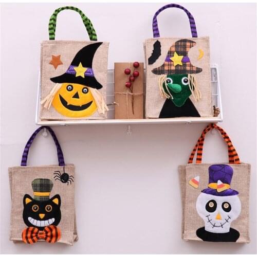 Halloween HANDBAG Witch Ghost Pumpkin Gift Bag Kids Halloween Party Cartoon Gift Candy Bags with Handle Party Favors BAG