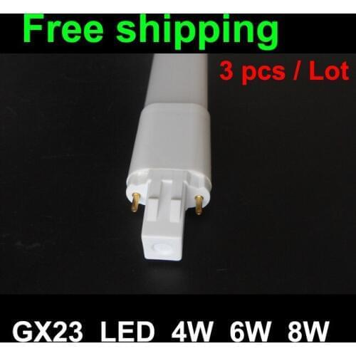 LED bulb GX23 4W 6W 8W 10W 35 28 18 pcs SMD 2835 tube lamp GX23 LED PL 110V 220V 230V 240V warm white/white/cold white3pcs/lot