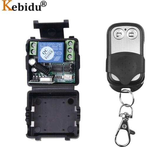 KEBIDU 433Mhz Universal Remote Control Switch DC 12V 10A 1CH relay Receiver Module With 433 Mhz Wireless RF Transmitter
