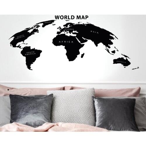 Vinyl Wall Decal Earth Atlas World Map Travel Adventure Geography School Teacher Wall Sticker Home Fashion Art Decoration dt08