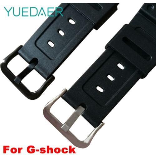 YUEDAER Black Watch Band For Casio G-shock GW-M5610 DW-5600/5700/6900 Replacement Strap Rubber Metal Buckle Belt Watchband
