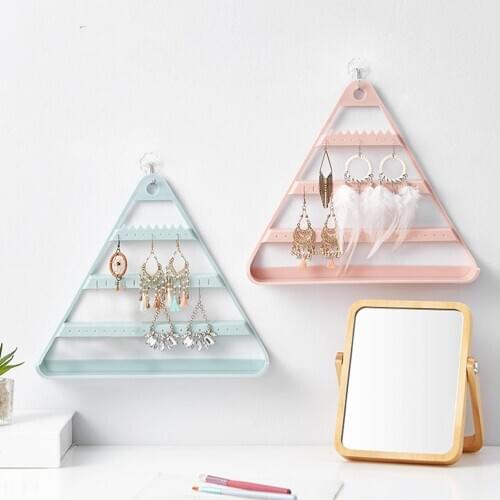 Triangle Jewelry Storage Rack Earring Accessories Organizer Hanging Display Stand Storage Holders Racks