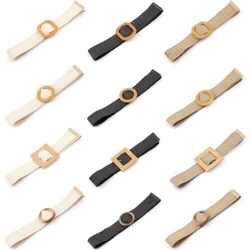 Womens Braided Woven Belt Round Square Buckle Casual Jeans Dress Decor Belts BLTYN0342