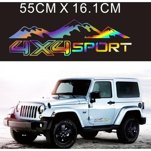 1 Pair 4X4 Mountain Style Door Body Vehicle Decal Reflective color Decals Sticker For Jeep Wrangler
