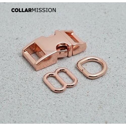 10mm (metal buckle+adjust buckle+D ring/set)for backpack DIY dog cat collar webbing sewing accessory premium quality 8 Colours