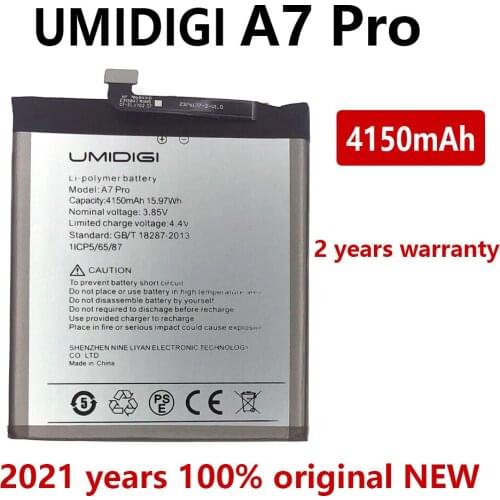 100% Genuine Original for UMI Umidigi A7 Pro Battery 4150mAh New Replacement Parts Phone Accessory Accumulators +tracking number