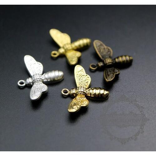 15x20mm vintage style silver,gold,raw brass color bees bugs antiqued DIY pendant charm supplies findings 1800240