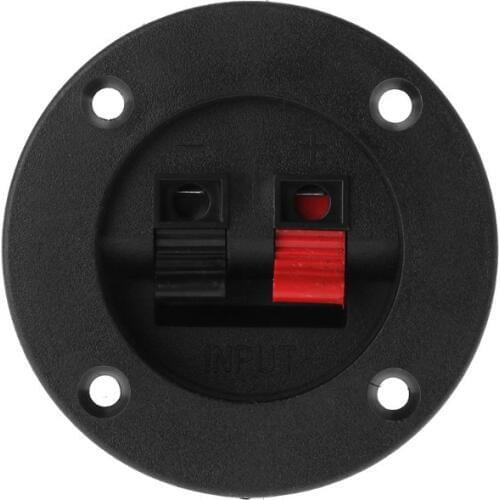 2PCS Terminal Round Cup Connector Parts Express Spring Clip Double Binding Post Screw Wire Gold Car Subwoofer Speaker Box Black