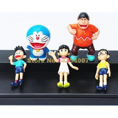 5pcs/lot doraemon nobita nobi shizuka minamoto takeshi goda honekawa pvc action figure dolls 8cm Toy