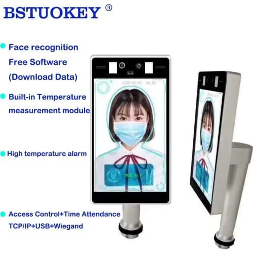 8 Inch TCP/IP Dynamic Face Recognition Access Control Time Attendance AI Thermal Camera 50000 Faces User Temperature Detection