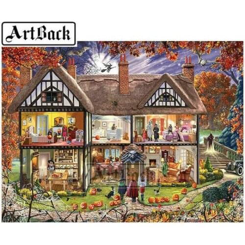 New 5d diy diamond painting house icon full square / round diamond embroidery villa 3d diamond mosaic home decoration