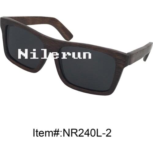 Big square mans black bamboo sunglasses