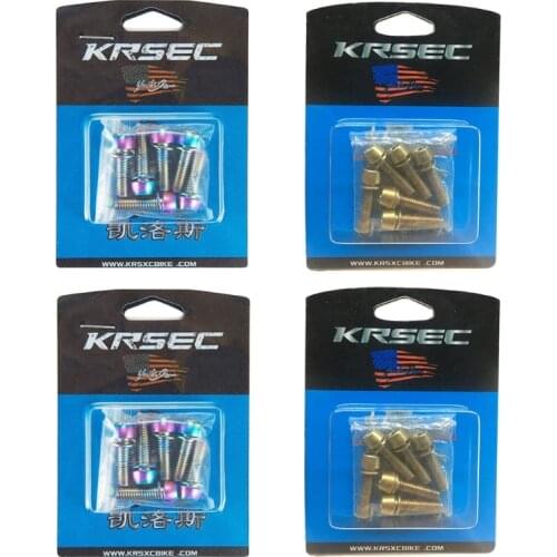 6pcs MTB Road Bike Stem Screws M5/M6 Bicycle Handlebar Titanium Plated Bolts with Washer Cycling Accessories