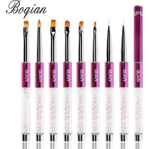 BQAN Nail Art Stripe Lines Liner Painting Cat Eye Brush Acrylic UV GEL Extension Builder Drawing Rhinestone Handle Pen